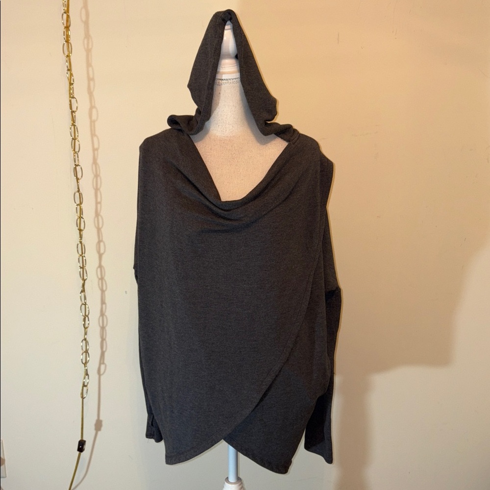 Athleta Purana gray oversized hooded wrap sweatshirt - Picture 2 of 7